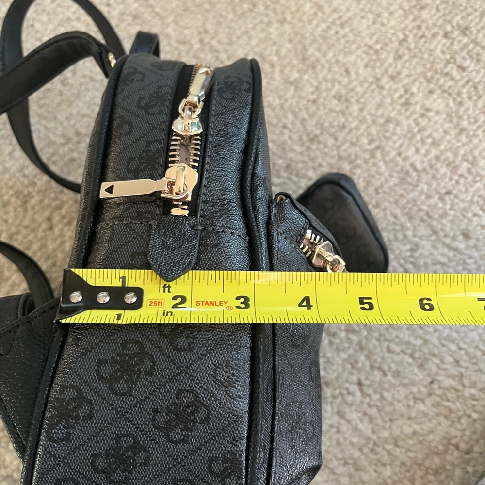 Guess Black Textured Backpack with Pouch - Picture 5 of 5